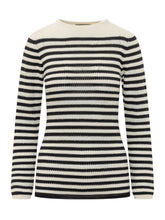Long Sleeve Crew Neck Striped Sweater - Fabiana Filippi | $store$
