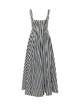Midi Striped Dress with Straps - New Collection | $store$