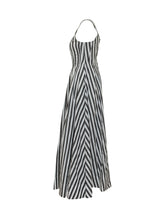 Midi Striped Dress with Straps - New Collection | $store$
