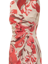 Dress with V-Neck Draped Waist and Floral Pattern - Chiara Boni | $store$