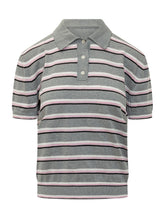 Polo Sweater with Stripes and Short Sleeves - Msgm | $store$
