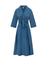 Midi Dress with Collar and Belt - New Collection | $store$