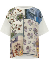 Short Sleeve Top with Floral Patchwork Print - New Collection | $store$