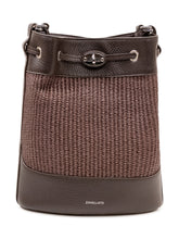 Bucket Bag Monda in Wicker with Woven Panel - New Collection | $store$