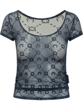 Mesh T-shirt with All-Over Print - Marine Serre | $store$