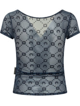 Mesh T-shirt with All-Over Print - Marine Serre | $store$