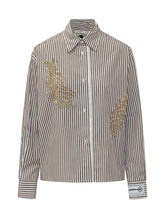 Striped Shirt with Embellished Embroidery - Des Phemmes | $store$