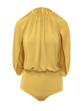 Draped Bodysuit with Wide Sleeves - Des Phemmes | $store$
