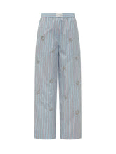Striped Pants with Embroidery - Des Phemmes | $store$