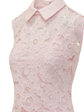 Pink Lace Mini Dress with Collar - New Collection | $store$