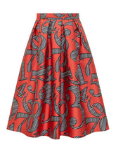 Wide Midi Skirt with Graphic Print - Alessandro Enriquez | $store$
