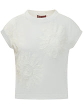 Crewneck T-Shirt with Floral Embroidery - New Collection | $store$