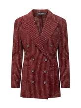 Double-Breasted Pinstripe Blazer with Peak Lapels - Dolce & Gabbana | $store$