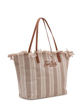 Tote Bag City Striped with Frayed Edges - Mc2 Saint Barth | $store$