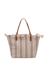 Tote Bag City Striped with Frayed Edges - Mc2 Saint Barth | $store$
