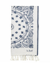 Foutas Beach Towel with Fringe and Paisley Print - Mc2 Saint Barth | $store$