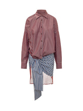 Short Dress with Striped Shirt and Draping - New Collection | $store$