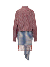 Short Dress with Striped Shirt and Draping - New Collection | $store$