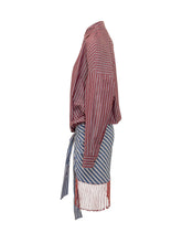 Short Dress with Striped Shirt and Draping - New Collection | $store$