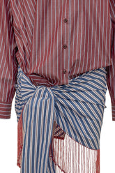 Short Dress with Striped Shirt and Draping - New Collection | $store$