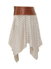 Striped Asymmetrical Skirt with Belt - Iro | $store$