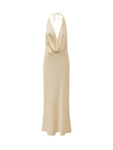 Dress Halter with Deep Neckline and Draping - New Collection | $store$