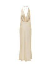 Dress Halter with Deep Neckline and Draping - New Collection | $store$