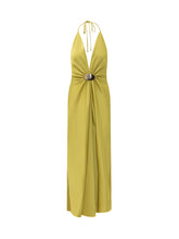 Long Dress with Deep Neckline and Central Detail - New Collection | $store$