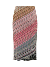 Midi Skirt with Striped Pattern - Akep | $store$