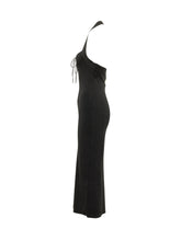 Long Dress with Straps and Front Lace Up - Akep | $store$