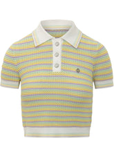 Striped Polo with Perforated Texture - Casablanca | $store$