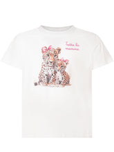 T-shirt with Leopard Print and Lettering - Kids | $store$
