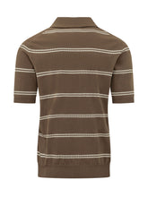 Short Sleeve Striped Polo with V Neck - Hosio | $store$