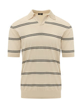 Short Sleeve Striped Polo with V Neck - Hosio | $store$