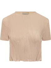 Cropped Short Sleeve Top with Crew Neck - Gongdid Design Donna | $store$