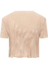 Cropped Short Sleeve Top with Crew Neck - Gongdid Design Donna | $store$