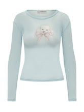 Top in Tulle a Maniche Lunghe con Stampa - Abbigliamento Donna | $store$