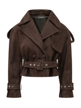 Cropped Double Breasted Jacket with Belt - Giocasta | $store$