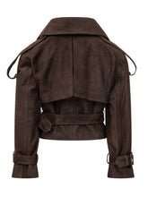 Cropped Double Breasted Jacket with Belt - Giocasta | $store$