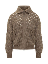 Cardigan with Zip and Cable Knit Pattern - Brunello Cucinelli | $store$