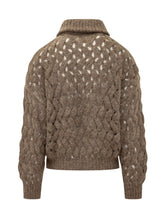 Cardigan with Zip and Cable Knit Pattern - Brunello Cucinelli | $store$