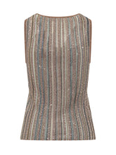 Sleeveless Top with Stripes and Sequins - Fall / Winter 26 Woman | $store$
