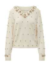Pigolio V Neck Sweater with Applications - Fall / Winter 26 Woman | $store$
