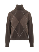 Turtleneck Sweater with Argyle Pattern - Fall / Winter 26 Woman | $store$
