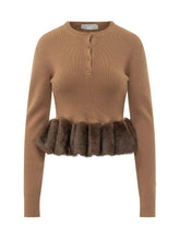Crewneck Sweater with Voluminous Ruffle - Fall / Winter 26 Woman | $store$
