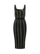 Midi Dress with Vertical Pattern - Elisabetta Franchi | $store$