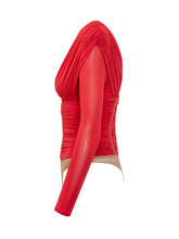 Bodysuit with V Neck and Draping - Elisabetta Franchi | $store$