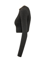 Cropped Tricot Top with Geometric Pattern - Elisabetta Franchi | $store$