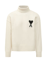 Funnel Neck Sweater with Chest Motif - Ami Alexandre Mattiussi | $store$
