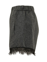 Pinstripe Shorts with Lace Trim - Fall / Winter 26 Woman | $store$